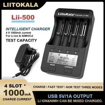 1-5PCS Liitokala אני-500 LCD 3.7 V 18650 18350 17500 16340 18500 21700 14500 26650 AA NiMH סוללת ליתיום-מטען סוללה משלוח