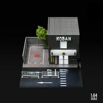 1/64 Koban מודל דיורמה ערכות DIY Diecast המכונית דוכן תצוגה החניה בניית קיטים של בית הבובות אביזרי DIY זירת מודל