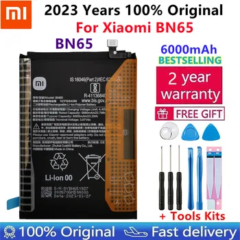 100% מקורי חדש באיכות גבוהה החלפת הסוללה BN65 עבור Xiaomi BN65 נטענת טלפון 6000mAh סוללות Bateria