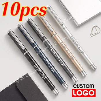 10pcs ג ' ל עט פרסום עט מתכת מותאם אישית לוגו העסק החתימה עט ס ציוד משרדי הסיטוניים כיתוב חרוט שמו.