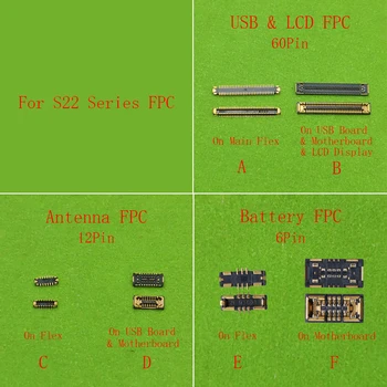 10PCS המקורי עבור Samsung S22 אולטרה פלוס 5 גרם S22U S908 S906 S901 B U הסוללה תצוגת LCD טעינת USB אנטנת ה WiFi-FPC מחבר