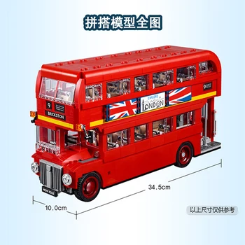 1686PCS קומותיים, אוטובוס אבני בניין לבנים צעצועים יום הולדת חג המולד מתנות ערכת תואם 10258 21045 במלאי