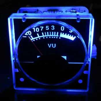 1pcs DC 12v אנלוגי לוח ז ' ה וו מד רמת שמע מד כחול אור אחורי לא צריך נהג.