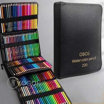 200/120/72/48 צבעים עפרונות צבעוניים עם שקית בד מקצועי ציור פסטל עפרונות עפרונות צבע ציוד אמנות עבור אמן