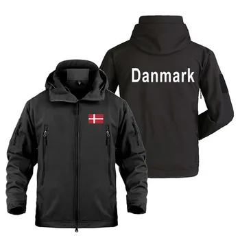 2022 דנמרק הדפס עמיד למים SoftShell צבאית חיצונית מעילים לגברים כיסים מרובים מטען סתיו איש של חורף מעילים