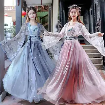 2023 מסורתי נשים פרח Hanfu שמלה סינית עתיקה תחפושת יפה לרקוד Hanfu Originale הנסיכה שושלת טאנג החלוק