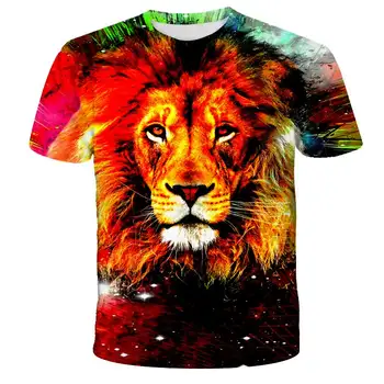 2023 קיץ חדשה אריה נמר הדפסת 3D חולצה מזדמנים גברים, נשים, ילדים מגניב טי מקסימום זכר אופנת רחוב מגניב חולצת ילד ילדה ילדים.