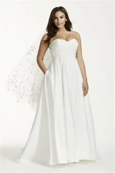 2024 חדש סטרפלס Ruched האימפריה מותן בתוספת גודל שמלת החתונה היפה פשוטה שמלות כלה vestidos דה noiva