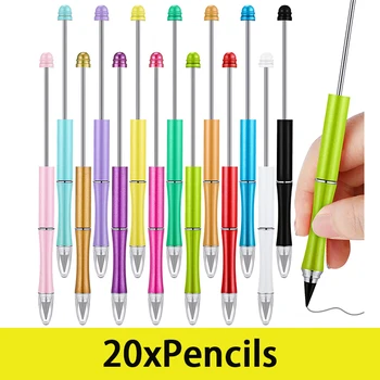 20Pcs חרוז אינסופי עפרונות Beadable עיפרון ילדים נייר מכתבים של בית הספר