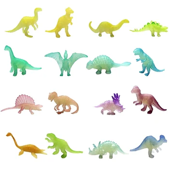 32Pcs 2 אינץ מיני היורה Noctilucent דינוזאור צעצועים לילדים זוהר בחושך דינוזאורים פעולה & דמויות