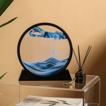 3D העברת חול אמנות סיבוב נוזלי שעון חול זורם חול ציור Sandscape תנועה להציג חול טובעני ציור עיצוב הבית מתנות