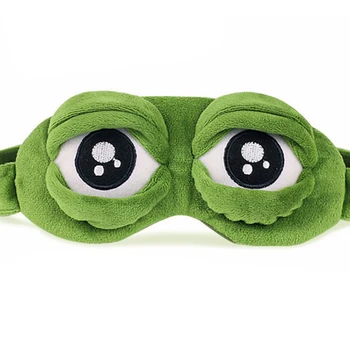 3D עצוב צפרדע מסכת השינה הטבעי ישן Eyeshade כיסוי צל רטייה נשים גברים רך נייד כיסוי העיניים נסיעות רטיית עין -