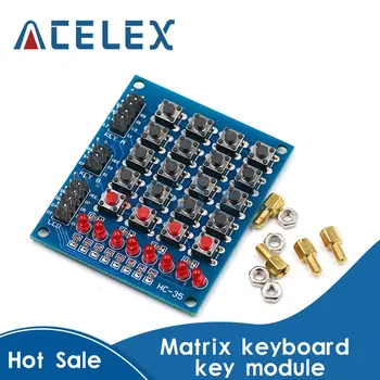 4X4 מטריקס מקלדת Arduino מערך מודול 16 מקש ללחוץ על כפתורים Tastatur החלף לוח מקשים לוח 4*4 Tasten 8LEDs אבזר קיט DIY