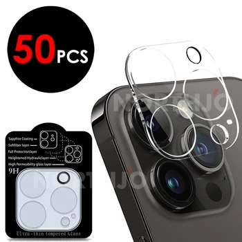 50Pcs עבור iPhone Pro 15 14 + 13 12 11 מקס מיני עדשת המצלמה סרט מגן מסך ברור 3D חיפוי מלא