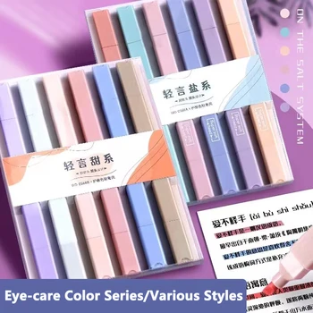 6Pcs צבע מדגשים טושים עטים להגדיר Kawaii חמוד עבור ספרים, ציוד לבית הספר קוריאנית יפנית אסתטית כתיבה