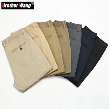 7 צבעים קיץ דק של גברים מזדמנים מכנסיים רגילים ישר למשרד לעסק אופנה גמישות מכנסיים זכר בגדי מותג