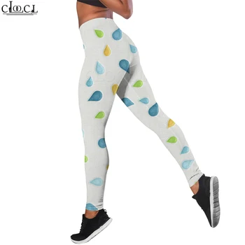 CLOOCL אופנה מזדמן חדש אימון מכנסיים נשים חלקה צועד טיפת מים גרפיקה הדפסה Legins מכנסיים בגדים