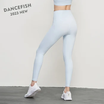 DANCEFISH 2023 נשים ספורט חזק מכנסיים ארוכים חוזק גבוה רעיוני רצועת קישוט Activewear ריצה איגרוף יוגה חותלות