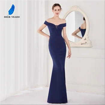 DEERVEADO בתולת ים שמלות ערב 2021 חדש אלגנטי שמלות מקסי לנשים את כתף צד שמלות ערב שמלת K18853