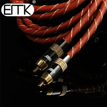 EMK סאב כבל RCA ל RCA כבל דיגיטלי קואקסיאלי כבל אודיו כפול מסוכך מצופה זהב 5m 10m