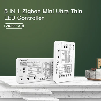 Gledopto Zigbee 3.0 בית חכם DC5-24V Pro 5 בתוך 1 מיני LED בקר RGBCCT/RGBW/RGB/CCT/דימר מתאים טלוויזיה תאורת רקע