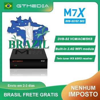 GTMEDIA M7X לוויין מקלט DVB-S2 VCM/ACM מובנה 2.4 G WIFI תאום טיונר נראה &SKS 70W לוויין ברזיל SKS חינם לכל החיים