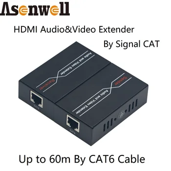 HDMI מאריך HDMI משדר מקלט על אחת CAT5e/6/7 RJ45 60m 1080P 3D הגדרת EDID