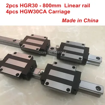 HGR30 ליניארי מדריך: 2pcs HGR30 - 800mm + 4pcs HGW30CA ליניארי לחסום את הכרכרה CNC חלקים