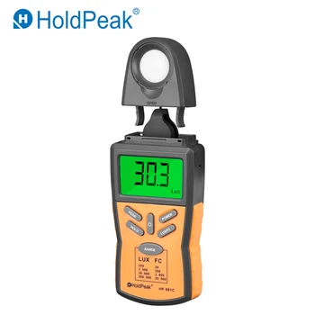 HoldPeak HP-881C דיגיטלי לוקס מטר Photometer Illuminometer Spectrophotometer דיוק גבוה מד אור 200,000 לאקס/FC