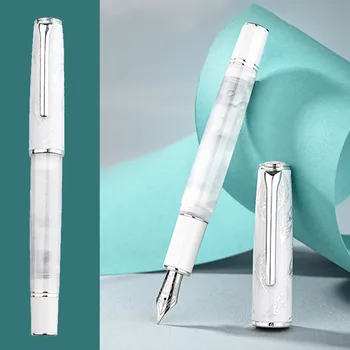 Hongdian N8 בעט הנוצה הלבנה High-End מעולה EF F ניבס תלמיד המשרד לעסקים ספרות כתיבה עט דיו על מתנות