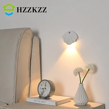 HZZKZZ תנועה אלחוטי חיישן אור אור אור לילה USB עבור מטבח חדר שינה ציור קיר הסלון חיישן תאורה פנימית מנורת קיר