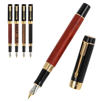 Jinhao 100 מיני עט נובע עץ מלא סדרת חץ קליפ אירידיום החוד לעסקים המשרד כתיבה מתנה עטים