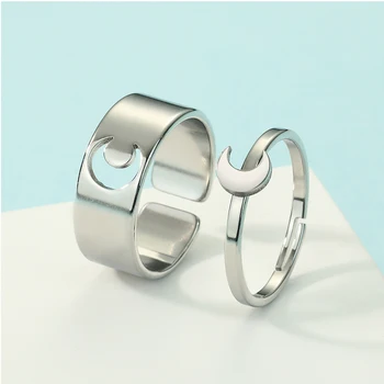 Kinital2022 פשוט מגולף שמימי-הירח עדין אופנה טבעת נירוסטה אוהבי שנה חדשה מתנות תכשיטים