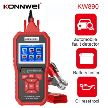 KONNWEI KW890 שמן איפוס סורק OBD2 רכב מקצועי בודק סוללה מנתח המנוע. בדוק את הרכב קוד הקורא לאבחן כלי