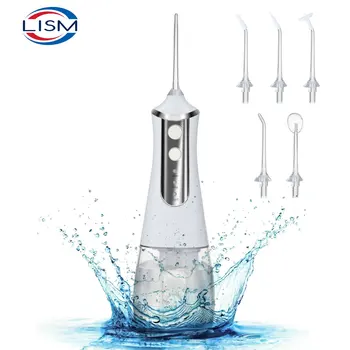 LISM נייד אוראלי משטף מים Flosser שיניים סילון מים כלים לבחור ניקוי שיניים 300ML 5 חרירי הפה מכונת כביסה Flos