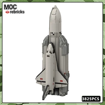 MOC צבאי סדרה Energia Buran מודפס המועצות שלגים מאוישת, חללית גדולה DIY בניין מודל צעצוע מתנות