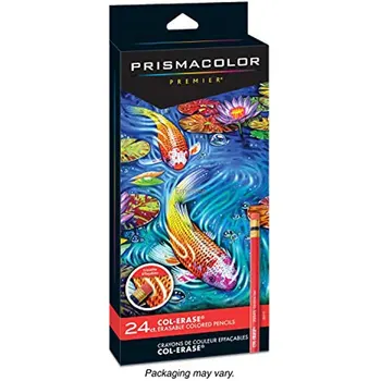 Prismacolor Col-למחוק ניתן למחיקה עפרונות צבעוניים 24-רוזן צבעים מגוונים מאוד עשיר פיגמנטים לרדת בצורה חלקה, למחוק בקלות