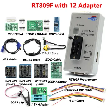 RT809F סדרתי ISP מתכנת עם 11 מתאמי +1.8 V SOP8 מבחן קליפ+EDID כבל חכם נייד תכנות מחשבון