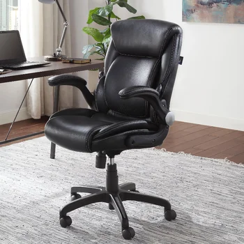 Serta אוויר המותני עור בונדד מנהל כיסא משרדי, כסא מחשב שחור רהיטים
