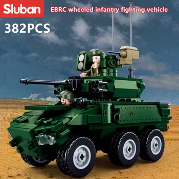 Sluban בניין צעצועים Morden צבאי EBRC רגלים רכב קרבי 382PCS לבנים B0753 משאית צבאית מתאימה עם מותגים מובילים