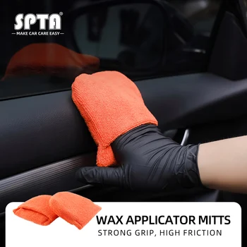 SPTA 10Pcs מיקרופייבר משטח המוליך להגדיר המכונית ליטוש ספוג אצבע כיס עבור החלת שעווה איטום אחרים מזגנים