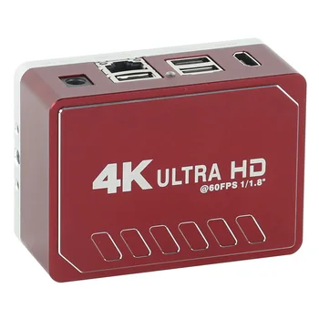 UHD 8MP 4K HDMI USB רשת LAN תעשייתי מיקרוסקופ מדידה מצלמה דיגיטלית אלקטרונית מגדלת U דיסק אחסון עם מקליט וידאו