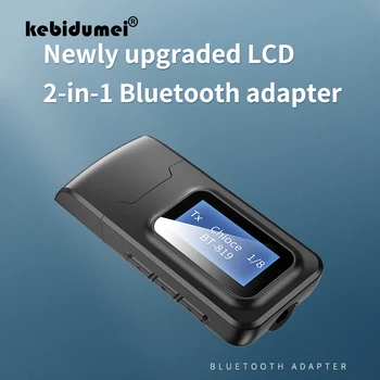 USB Bluetooth 5.0 Dongle מתאם תצוגה LCD שמע סטריאו 2 ב 1 מקלט משדר 3.5 מ 
