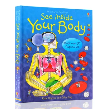 Usborne הספרים לראות מה קורה בתוך הגוף שלך מדע פופולרי לימוד אנגלית דש התמונה קרטון, ספרי ילדים ילדים צעצועים חינוכיים