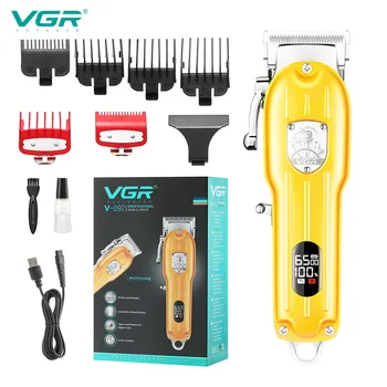 VGR שיער גוזז שיער מקצועי גוזם אלחוטי שיער מכונת חיתוך חשמלי הספר תצוגה דיגיטלית קליפר לגברים V-092