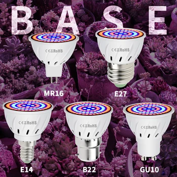 WENNI 12PCS E27 ספקטרום מלא המנורה E14 הצמח גדל אורות LED GU10 הידרופוני לגדול LED נורות MR16 48 60 80leds פיטו המנורה