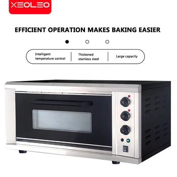 XEOLEO 16inch פיצה מכונת לחם חשמלי אפייה מסחרי נירוסטה תנורי עם הלוח במטבח מעבד מזון במטבח