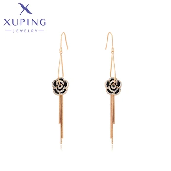 Xuping תכשיטים הגעה חדשה אלגנטית פרח ארוך עגיל עם צבע זהב עבור נשים מתנות חג המולד S00074227