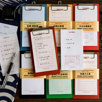 Yoofun 60sheets התזכיר רפידות עם בעל פנקסים יומי שבועי חודשי לתכנון לוח זמנים בדוק את רשימת Office אספקה של בית הספר