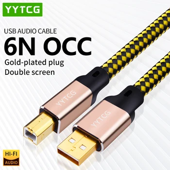 YYTCG 2FT/3FT/5FT HIFI כבל USB DAC א-ב אלפא 6N OCC דיגיטלי AB אודיו-A ל-B high End